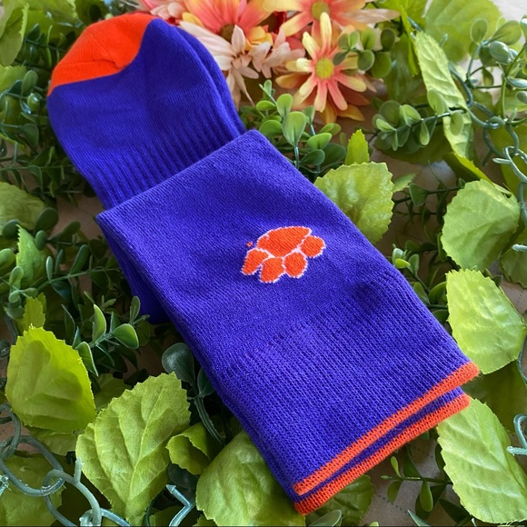 Men's Clemson College Blue Orange Socks Size 10-13 Shoes size 8-12 - Picture 6 of 6
